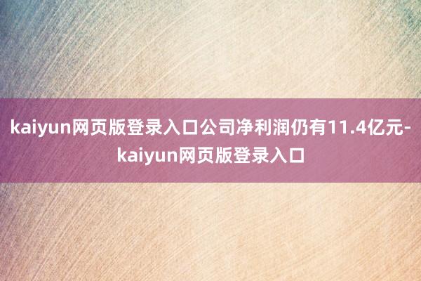 kaiyun网页版登录入口公司净利润仍有11.4亿元-kaiyun网页版登录入口