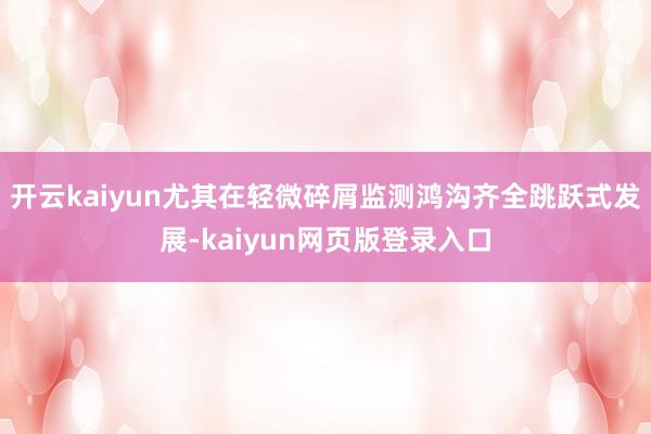 开云kaiyun尤其在轻微碎屑监测鸿沟齐全跳跃式发展-kaiyun网页版登录入口