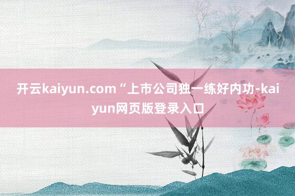开云kaiyun.com“上市公司独一练好内功-kaiyun网页版登录入口