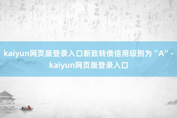 kaiyun网页版登录入口新致转债信用级别为“A”-kaiyun网页版登录入口